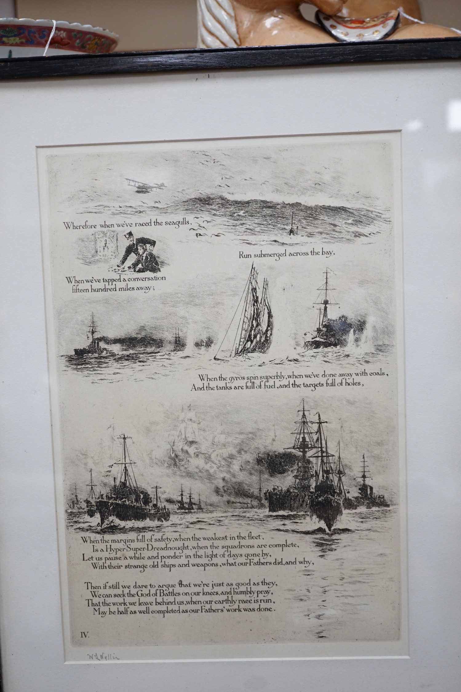 William Lionel Wyllie (1851-1931), set of for drypoint etchings, 'Our Fathers', signed in pencil, 31 x 21cm